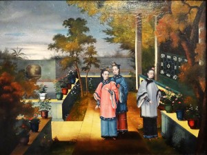 Trois dames, maison et bassin / YOUCA (Canton-Chine) Musée des beaux-arts de La Rochelle